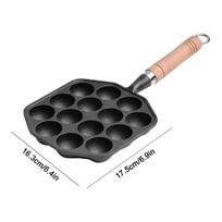 14 Holes Cast Iron Takoyaki Grill Pan Nonstick Frying Pan Octopus Ball Maker Plate Cooking Baking Forms Mold Camping Cookware juoda