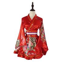 Women's Long Formal Yukata Kimono for Cosplay, Anime, and Home Wear One Size raudona
