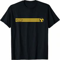 Spain Retro Football Stripes Classic Sports Graphic T-Shirt S įvairiaspalvis