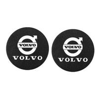 2Pcs Car Coasters Silica Gel Water Cup Mats For Volvo V60 V40 XC90 S60 C30 XC60 V50 T6 AWD XC40 Watercup Slot Pads Auto Interior