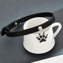 Rebel Puppy Collar Female Neck Strap Cat Paw Cowhide Rivet Choker Neck Chain Punk Necklace