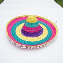 Summer Colorful Wide Brim Mexican Party Hat Sombrero Party Sun Hat Decor Halloween Straw Hats Women