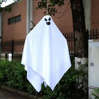 Delightful Happy And Sad Ghost Fabric Hanging Decor For Terrifying Halloween Displays Happy Ghost