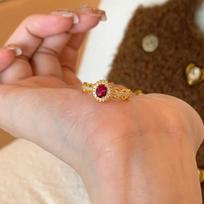 Fashionable And Luxurious Ruby Ring For Women With Trendy Open Adjustable Band For 2024