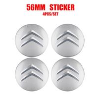 4 vnt. 56 mm automobilio ratlankio centrinės dalies lipdukas Ženklelis Citroen C1 C2 C3 C4 C-ELYSEE DS DS3 DS4 Berlingo C5 C6 C8 Saxo Automobilio Aksesuarai 56mm sticker sidabras
