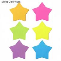 6pcs/set Fashion Star-Shaped Sticky Notes Vibrant Colorful Mixed Color Notepads Notebook Creative School Supplies Study Office