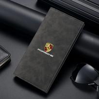 Odinė automobilio ID ir kreditinės kortelės laikiklis Vyriška minimalistinė piniginė skirta Porsche Cayenne Panamera Macan Boxster Cayman 718 911 Lipdukas