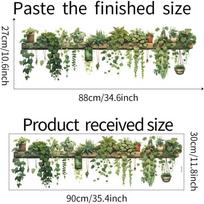 Realistic Pothos Leaves Wall Stickers Self Adhesive for Wall Decor Removable Waterproof Plant Art for Living Room Bedroom Decor (Black,30x90CM) juoda