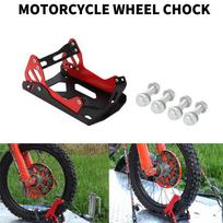 Heavy-duty Steel Motorcycle Front Wheel Stand Wheel Chock Upright For Trailer Mount Trailer rack Parking Fixed Frame Dirt Bike juoda
