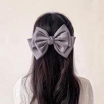 Updo hair clip, long hair hair clip, Angel Shushu silk 3-tier knot hair clip, gray