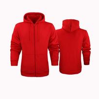 High Quality Fashion Zip Hoodies Men Retro Harajuku Solid Color Jacket High Street Zip Up Hoodie Casual Loose Sweatshirt Clothes S raudona