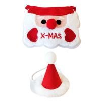 Christmas Dog Bandana Bib Hat Adjustable Pet Scarf Polyester Party Accessories for Puppy Cat Elegant Festive Wear