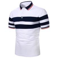 Summer Men's Short-sleeved T-shirt Fashion Stitching Classic Men's Short-sleeved Polo Shirt S
