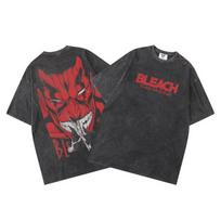 Anime Tshirts Men Women Bleach Zaraki Kenpachi Printed Acid T-Shirt Cotton Graphic Punk Tees Men's Clothing S