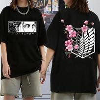 Attack on Titan Japanese Anime T-Shirts for Men and Women, Printed Cotton Short Sleeve T-Shirts, Oversized Fashion T-Shirts S