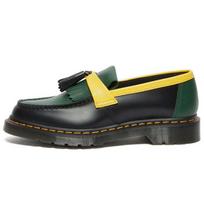 Dr. Martens Adrian Blizgios odos spalvų bloko kutų platforminiai batai Unisex batai Juodi Žali Geltoni 27308001 41