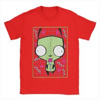 Vyriški marškinėliai Invader Zim Gir 90-ųjų Tinklelis Naujovė Grynos medvilnės marškinėliai Trumpomis rankovėmis marškinėliai Apvaliu kaklu Viršūnės 4XL 5XL S