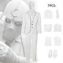 Mėnulio Riterio Cosplay Kostiumas Helovinas Komiksų Konvencija Kostiumas Pilnas Rinkinys XS balta