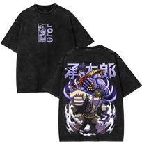 JoJos Bizarre Adventure anime Washed Tshirt  summer New Cotton  Jiu Tiao Chengtaro graphics unisex Short Sleeve shirt L