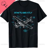 How Planes Fly How Planes Fly Aviation Pilot TShirt Print Original Design Gifts  Cotton Funny Shirt Customizable Camiseta S