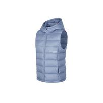 Skechers Basic Sports Series Simple Letter Oil Resistant Water Repellent Fashion Warm Woven Down Vest Women vest Storm-Blue P423W130-02N8 S