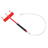 Chain Link Fence Stretcher with 3 Steel Hooks 28 Inch Wire Rope Ergonomic Handle Heavy Duty Fence Installation Tool