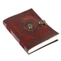 @ Leather Journal Notebook Diary Green Stone 200 Pages UKR703_60%OFF