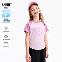 Annil Girls' Cooling Casual Short Sleeve T-Shirt 130