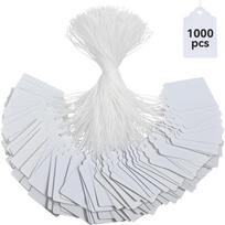 Brothersbox Price Tags with String Attached, 1000pcs White Marking Merchandise Strung Writable Label Hang Tags for Pricing Gift Jewelry Clothing Yard 1000-Pack