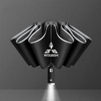 For Mitsubishi Outlander Pajero Asx L200 Ralliart Lancer Evolution X Car Led Light Automatic Folding Windproof Sunshade Umbrella