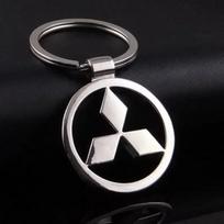 for Mitsubishi Logo ASX Lancer Pajero Outlander Eclipse Ralliart Metal Car Keychain 3D Pendants Holders Key Ring hubcap sidabras