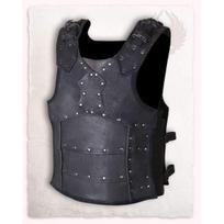Viking Gothic Leather Armor - Ancient Roman Pirate Cosplay Costume juoda