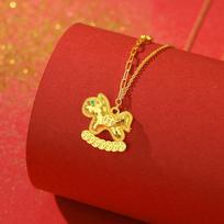 Tichia CNC Ice Crusher Women's Necklace - S925 Sterling Silver Year of the Horse Ornament 925 Silver