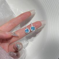 Frozen Light Luxury: Mint Mambo S925 Sterling Silver Earrings – Rare Color, High-End Feel 925 Silver