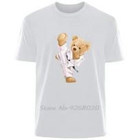 Summer Oversized Tshirts New Kung Fu Bear Print Unisexs Clothes Fitness T Shirt Comfortable Breathable Round Large Cotton Tshirt S