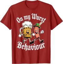 Oktoberfest on My Wurst Behaviour GerUnisex Beer Sausage Women Unisex TShirt Fashion Casual Cotton Graphic T Shirts Streetwear S