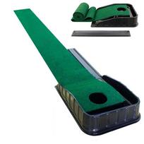 Auto Ball Return Golfing Putting Mat Practice Equipment Fairway Trainer Putting Green Mat Hole &Slope Training Aids žalia