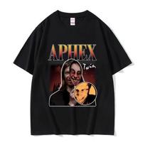 Singer Aphex Twin Graphic Tshirt Unisex Women Clothing Fashion Retro Crewneck T Shirts Unisex Casual Soft pure Cotton Tshirt S