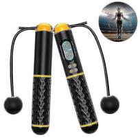 Jump Rope, Digital Weighted Ropeless Skipping Rope, Adjustable Cordless Jumping Rope For Home Fitnes White-Black