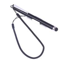 IPad IPhone Android Universal Capacitive Screen Stylus With Base Spring Rope Mobile Phone Pencil Tablet Computer Touchscreen Pen balta