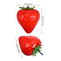 Extra Large Simulation Strawberry Fake Fruit Decorative Artificial Lifelike Photo Prop for Party Home Kitchen Display (Red,31X22X16.5CM) raudona