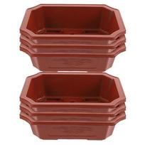 13Pcs Plastic Flower Pots Rectangular Coffee Colored Bonsai With Drainage Holes For Outdoor Garden Decor Planter Boxes