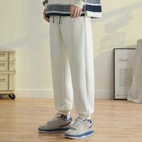 Danmo Mens Waffle Pants Men Baggy Joggers Male Trousers Streetwear Casual Harem Sports Jogging Sweatpants Plus Size XL balta