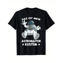 Men's Funny Astronaut Costume T-Shirt - This Is My Astronaut Costume Novelty Space Theme Party Shirt, Black Cotton Short Sleeve with Durable Digital S juoda