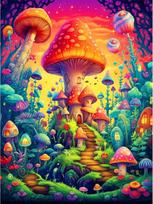 Deimantinė Kryželiu Siuvinėjimo Magiška Animacinio Filmuko Spalvingo Grybo Paveikslas 5D Pasidaryk Pats Deimantinė Siuvinėjimo Mozaika Namų Dekoras Full Round 20x30CM