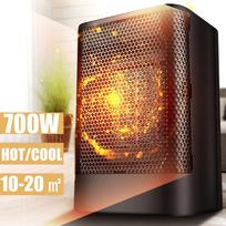 700 W nešiojamas elektrinis erdvinis šildytuvas / aušinimo ventiliatoriaus stalas Patogus oro šildytuvas aušintuvas vasaros žiemos oro ventiliatorius namų biurui