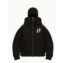 Men'S Casual Hooded Sweatshirt with Unique Flame Print - Loose Fit, Long Sleeve, Zip-Up Pullover for Outdoor S juoda
