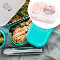 3 Compartment Lunch Box Bento Leakproof Reusable Portable Cute for Kids Adults Lunchbox pink white