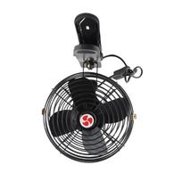 8in Car Cooling Fan Cigar Lighter Powered Black Quiet Metal Clip On Fan for Car Truck SUV RV Boat Bus DC12V
