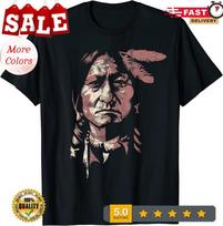 2025/NEW sitting bull native american chief indian warrior men women T-Shirt. Unisex T-Shirt XXL